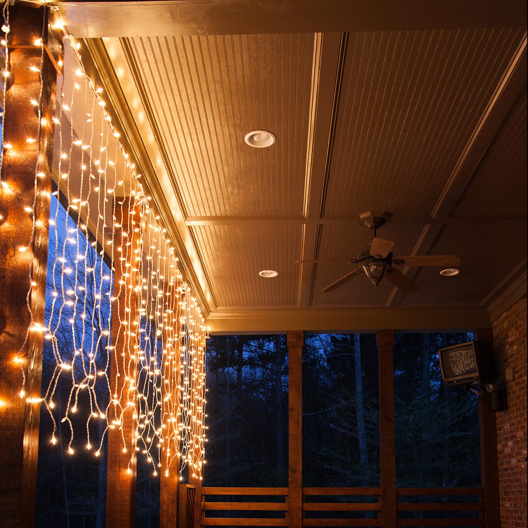 🔥ON SALE🔥32.8FT Curtain String Lights with 8 Modes