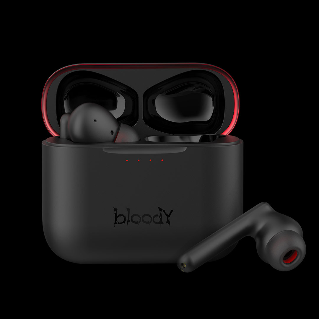 Bloody Red Inspired Wireless Earphones, Active Noise Reduction Waterproof For Gaming
