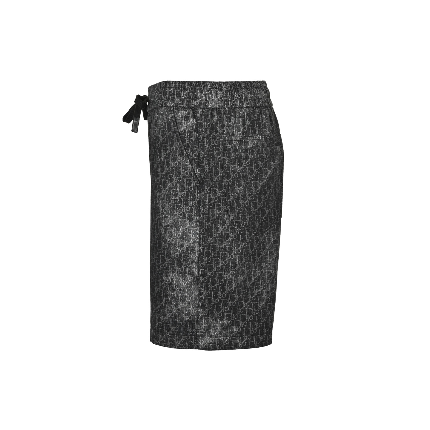 Dior 25ss jacquard all-over print distressed denim shorts
