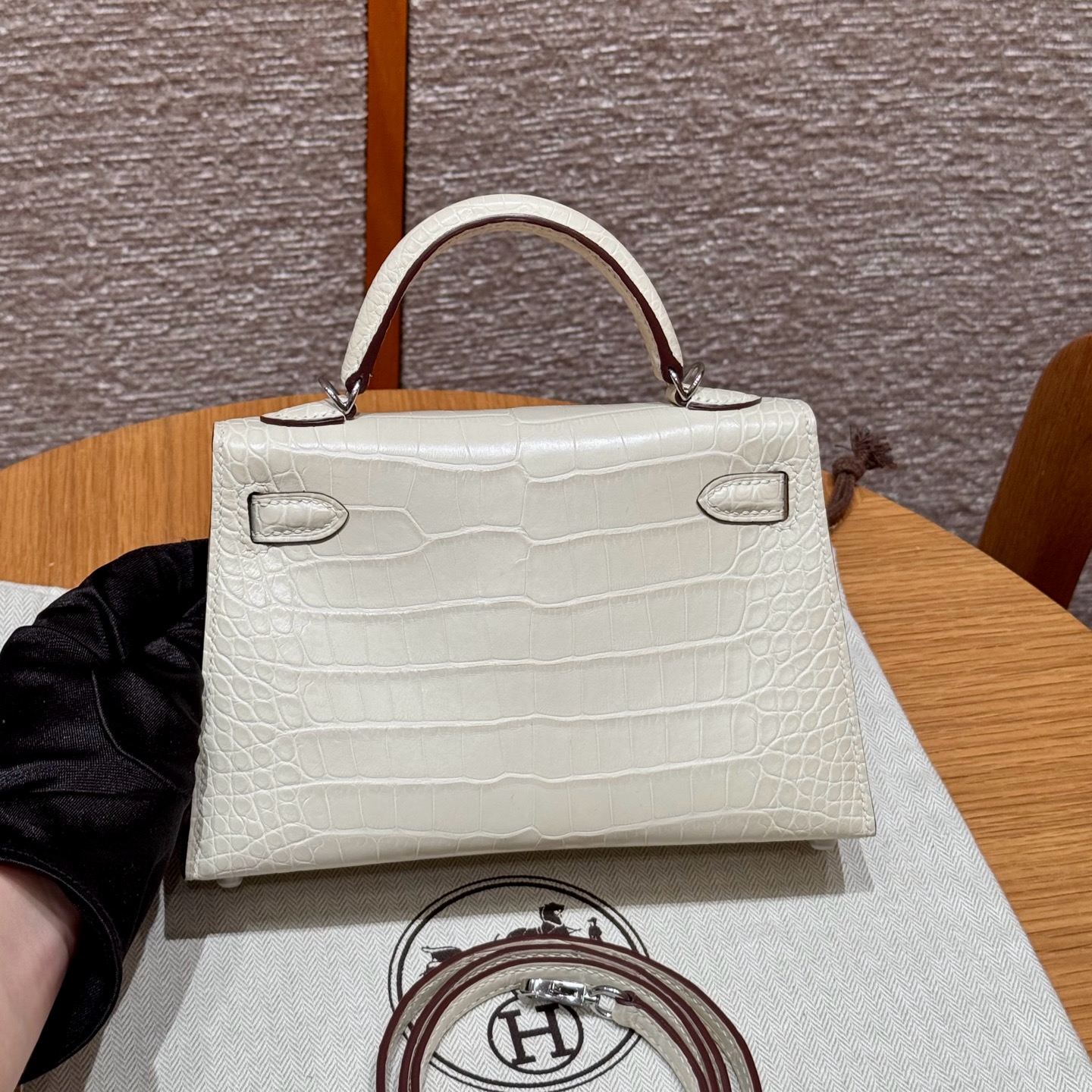 Hermes mini kelly 3CParchemin handbag (handmade to order)