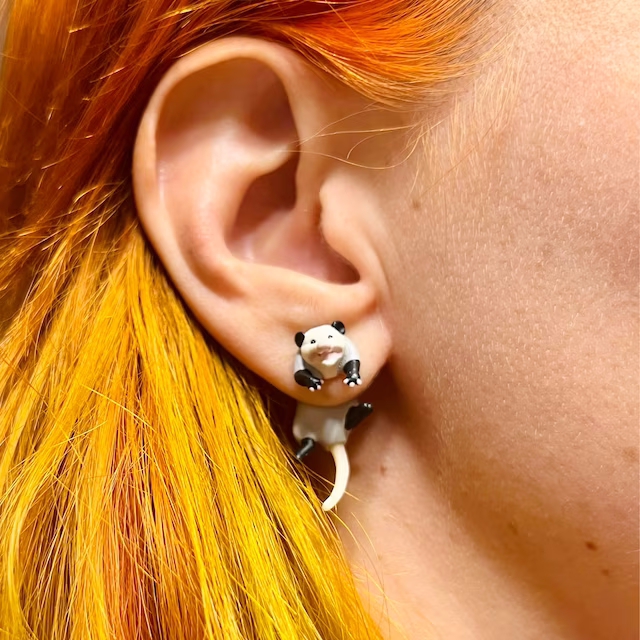 Opossum Earrings | Quirky Gift