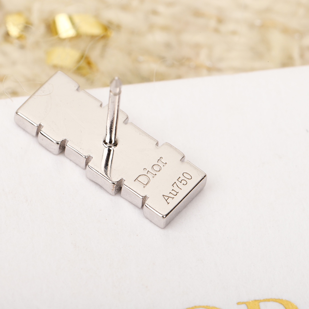 Dior rectangular diamond earrings