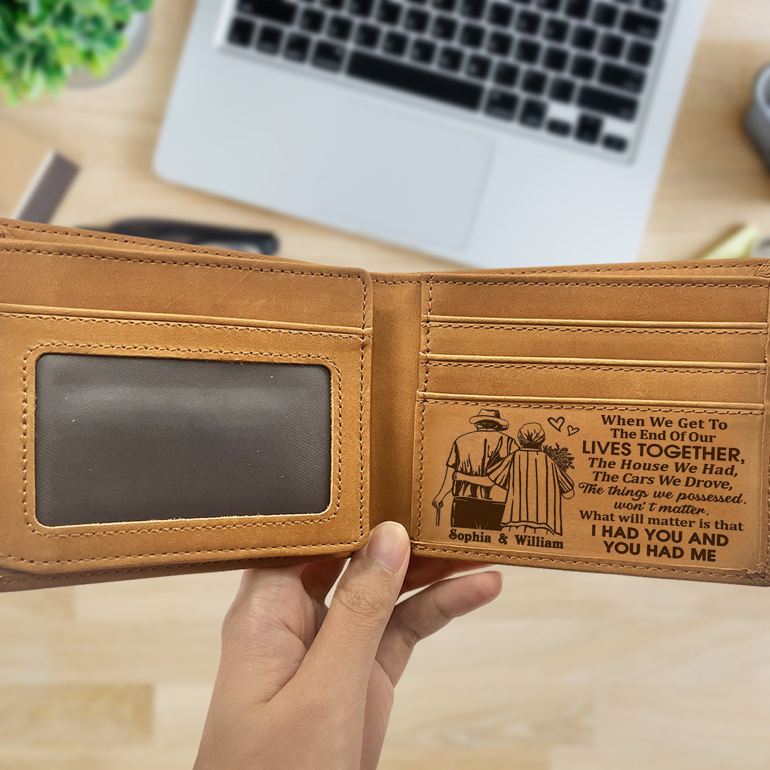 Handmade Personalized Bifold Cowhide Wallet