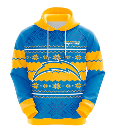 LOS ANGELES CHARGERS 3D HOODIE XMAS01