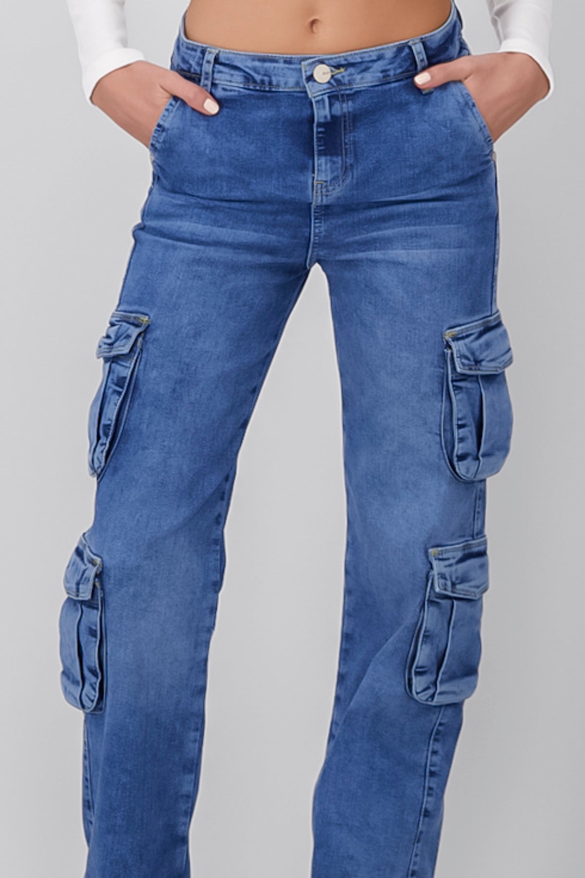 Flap Pocket Cargo Jeans