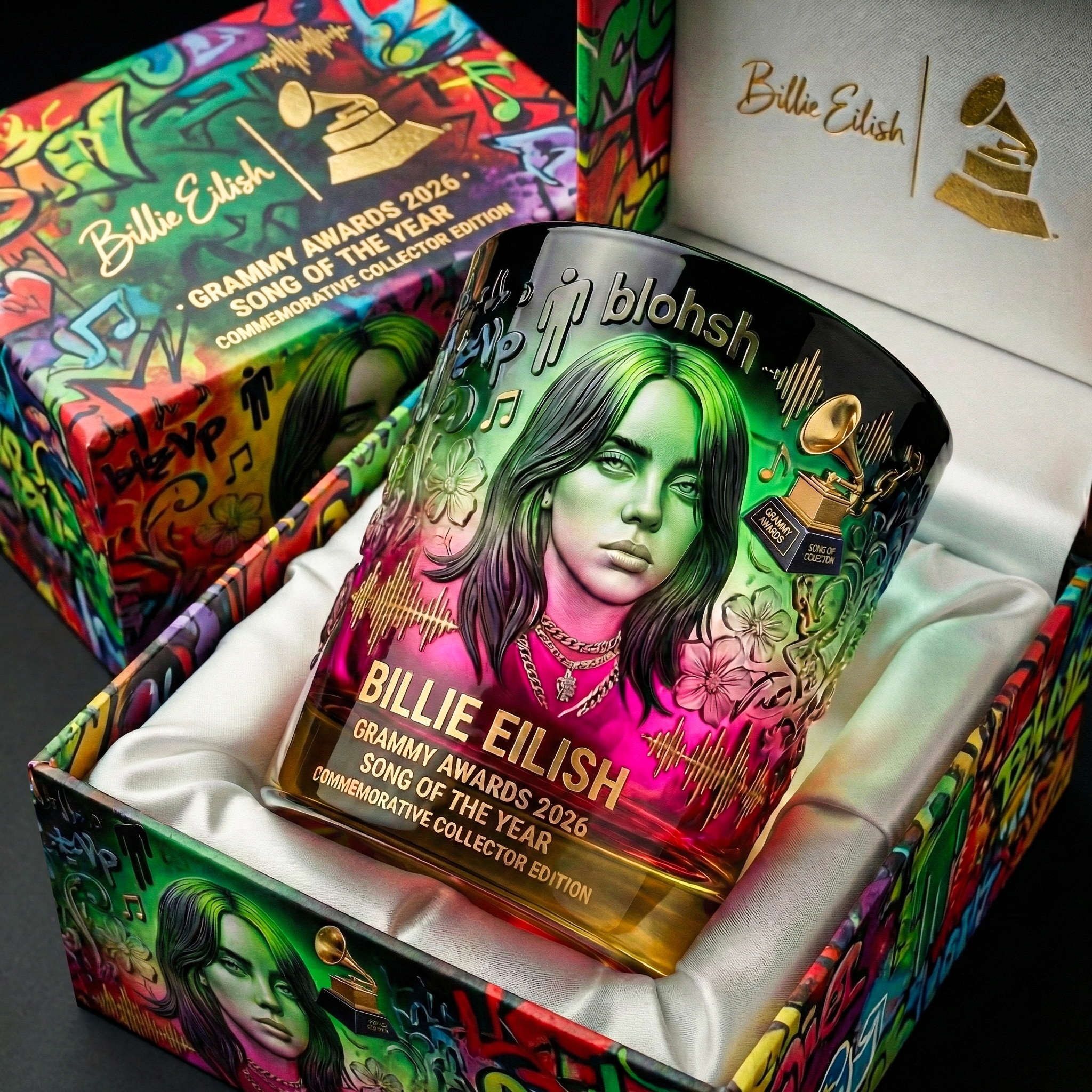 Billie Eilish – 2026 Grammy Awards Commemorative Glass