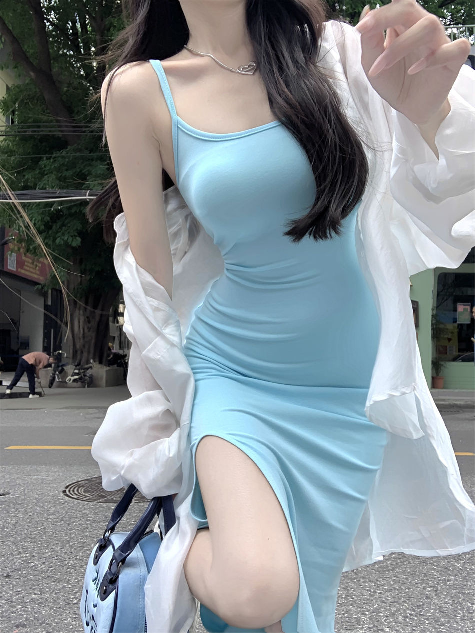 Hot Girl Sexy Strappy dress Knee to hip