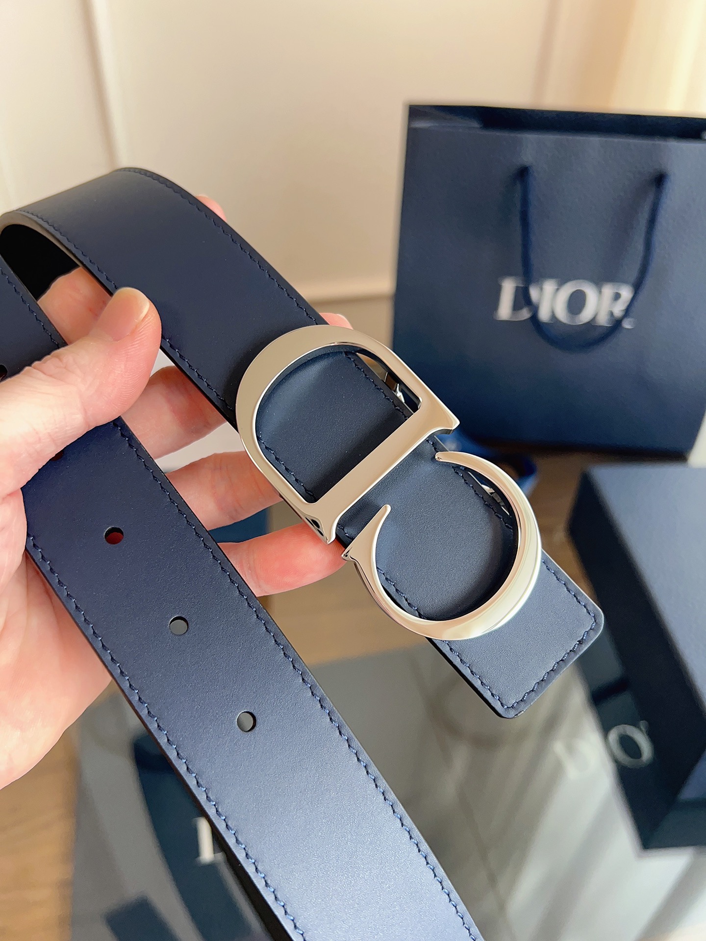Dior CD buckle cowhide belt width 3.5CM