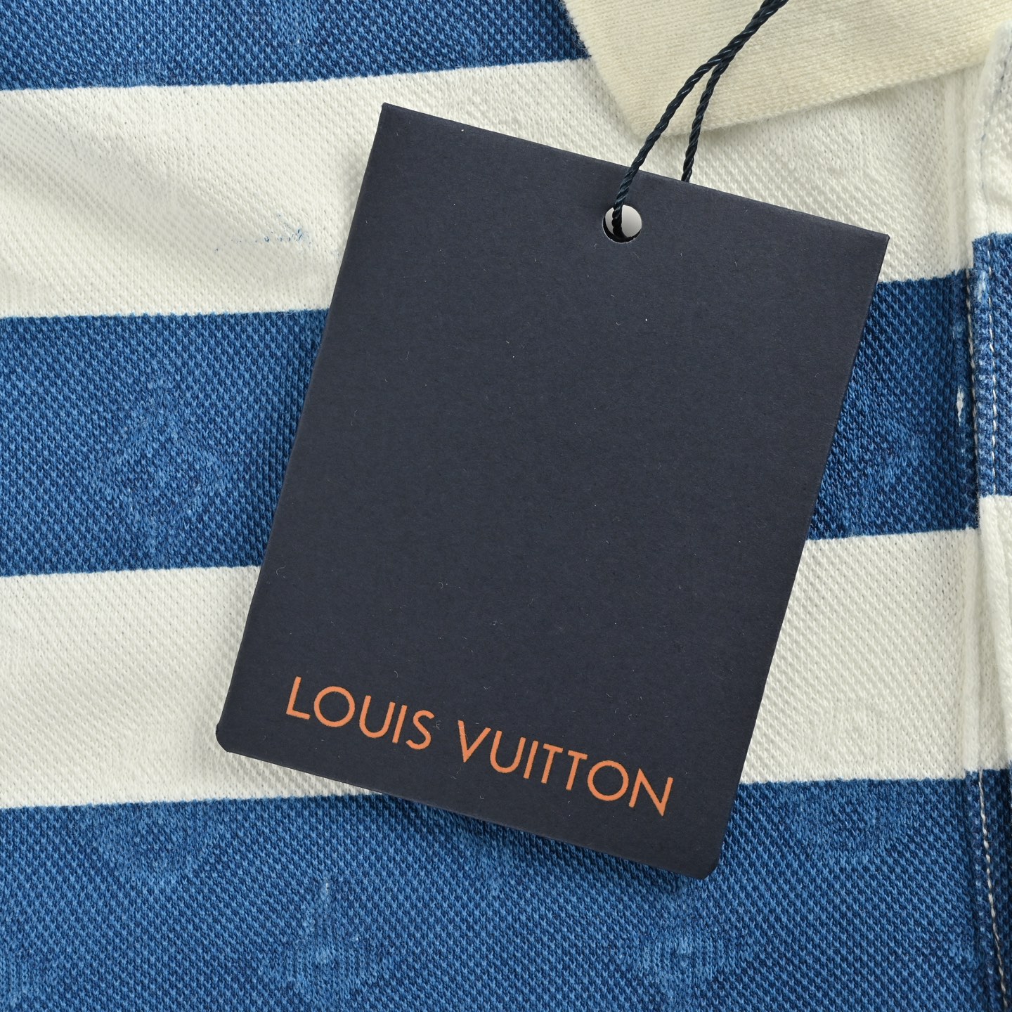 Louis Vuitton 25ss blue striped Polo short-sleeved