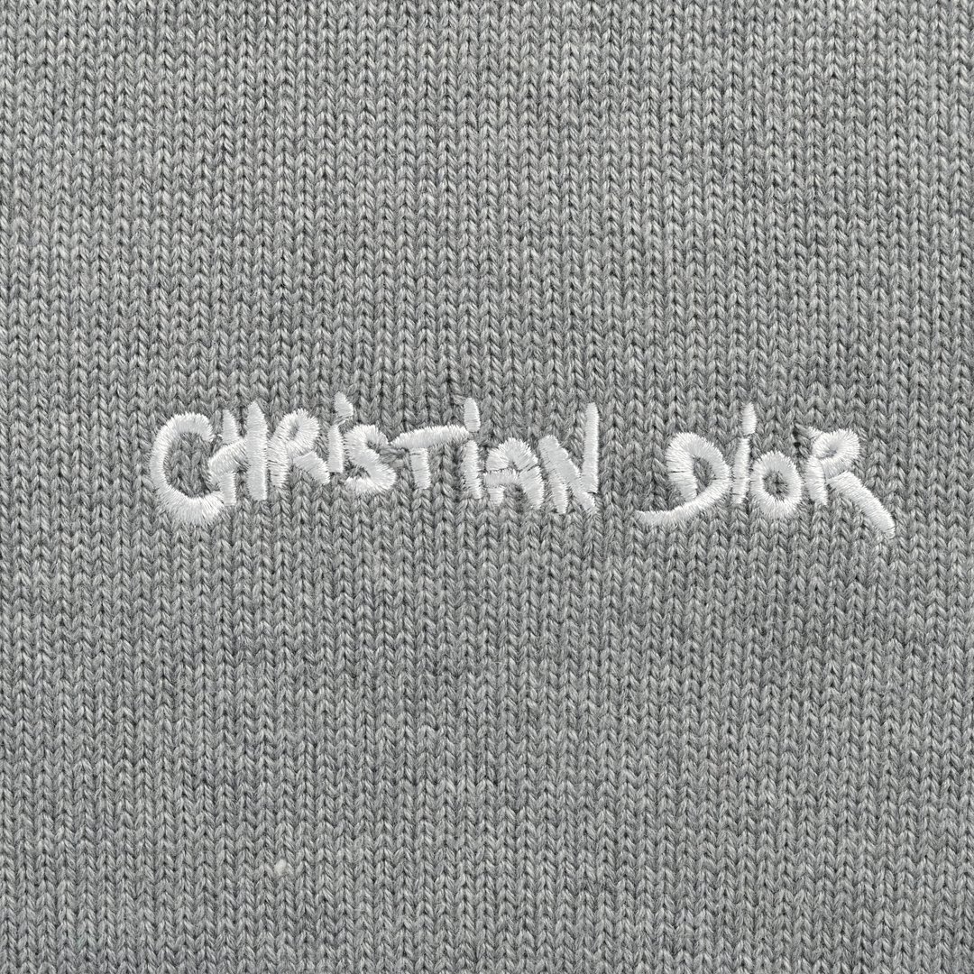 Dior 24Fw signature letter embroidered crew neck sweater