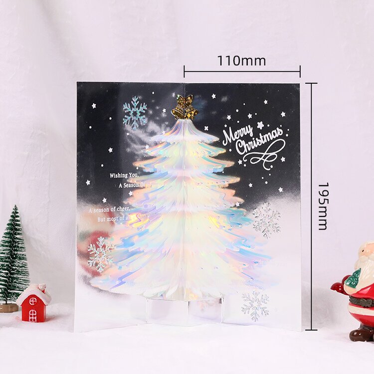 Sparkling 3D eco-friendly Christmas tree greeting card