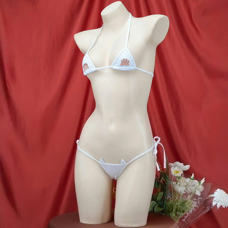 Cat Claw Backless Bikini Lingerie Set