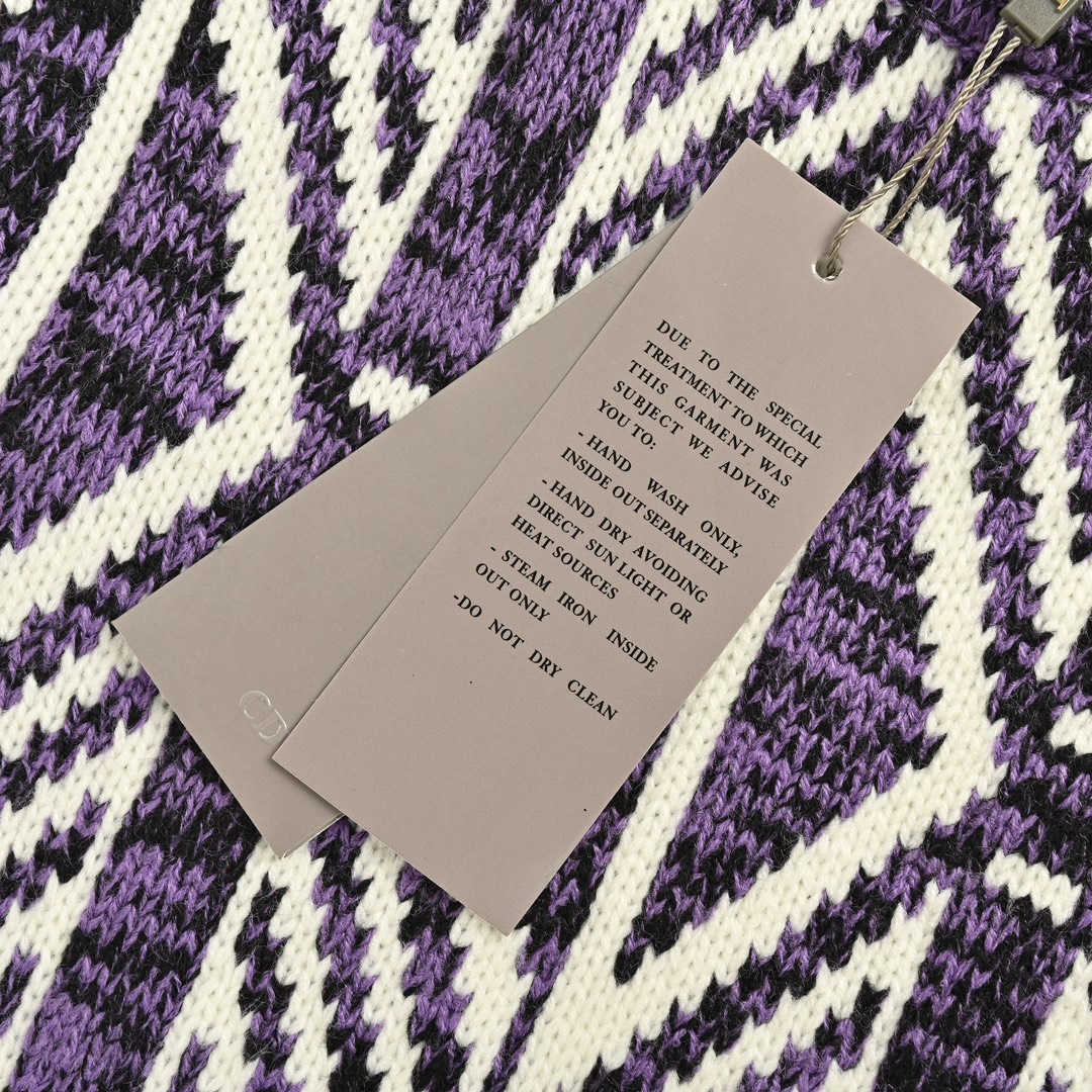 Dior 24Fw jacquard geometric knit sweater