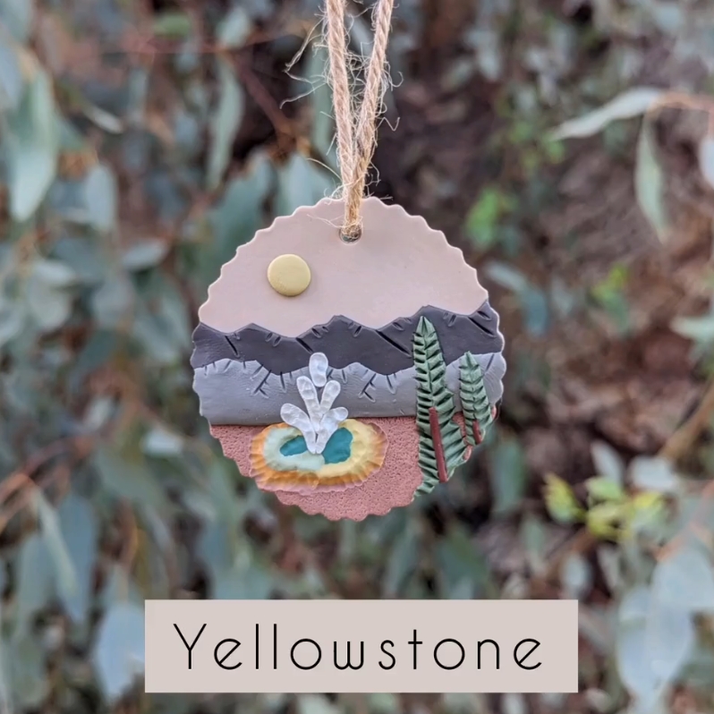 🔥On Sale🔥Handmade National Park Clay Holiday Tree Ornaments