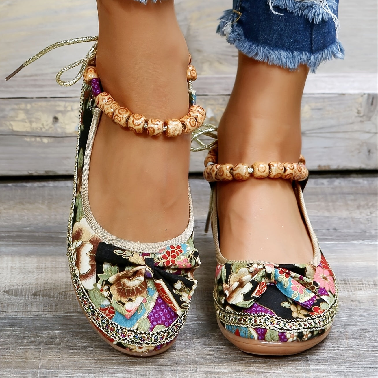 🔥Last Day 49% Off🔥Women's Floral Print Flat Sandals Shoes