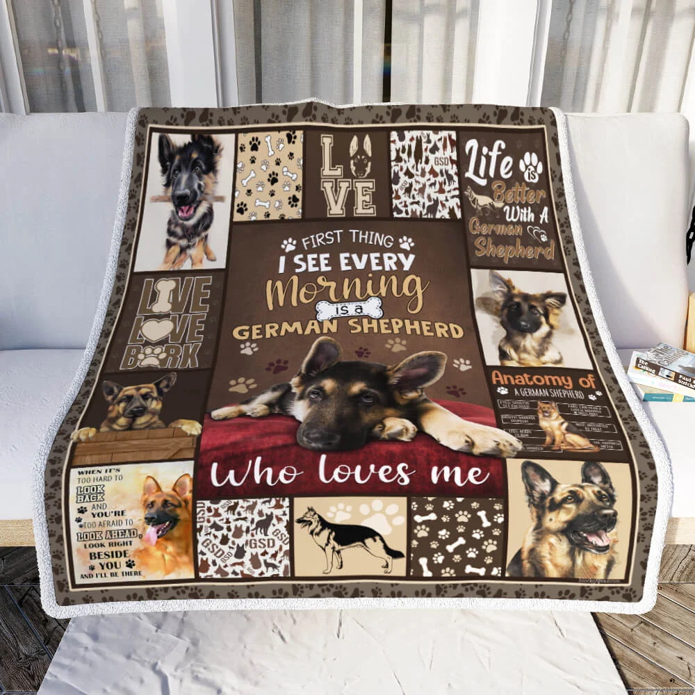 A German Shepherd Who Loves Me Sofa Throw Blanket