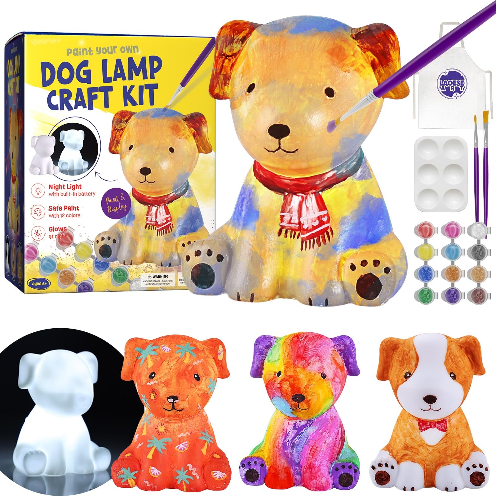 Paint Your Own Lamp Kit, Light up Art Supplies Arts & Crafts Kit
