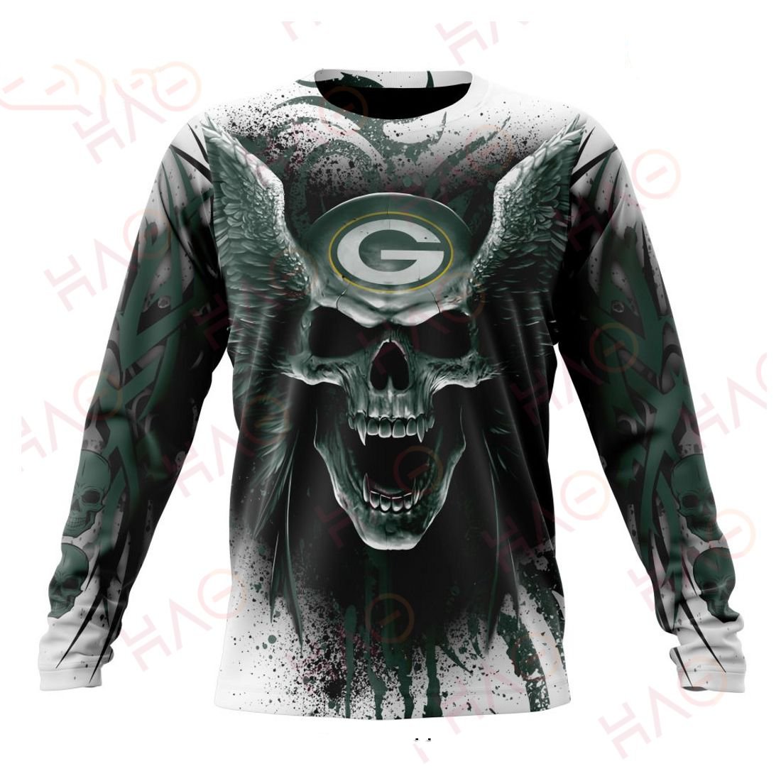 GREEN BAY PACKERS 3D HOODIE SKULL ART