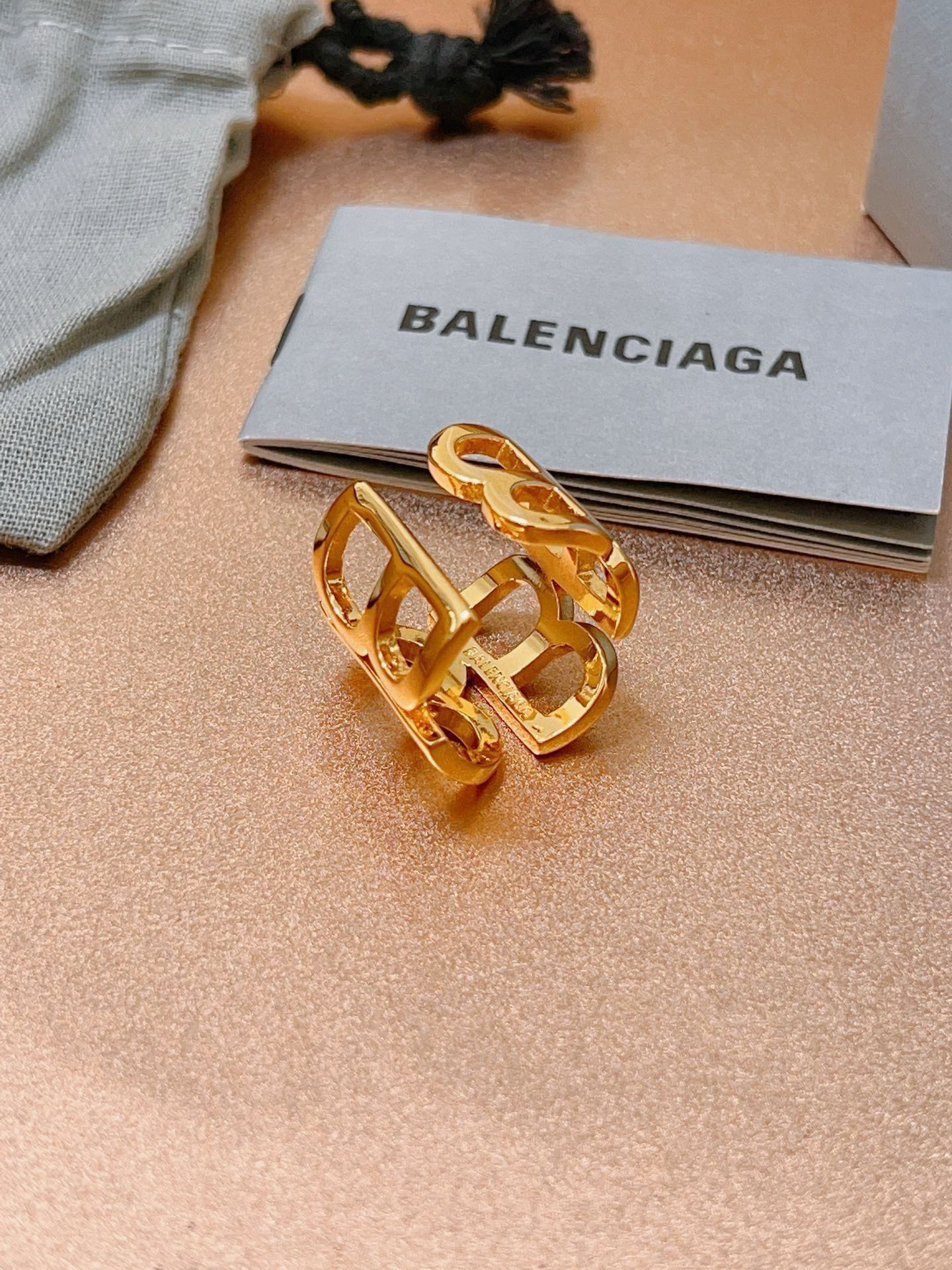 Balenciaga hollow gold ring