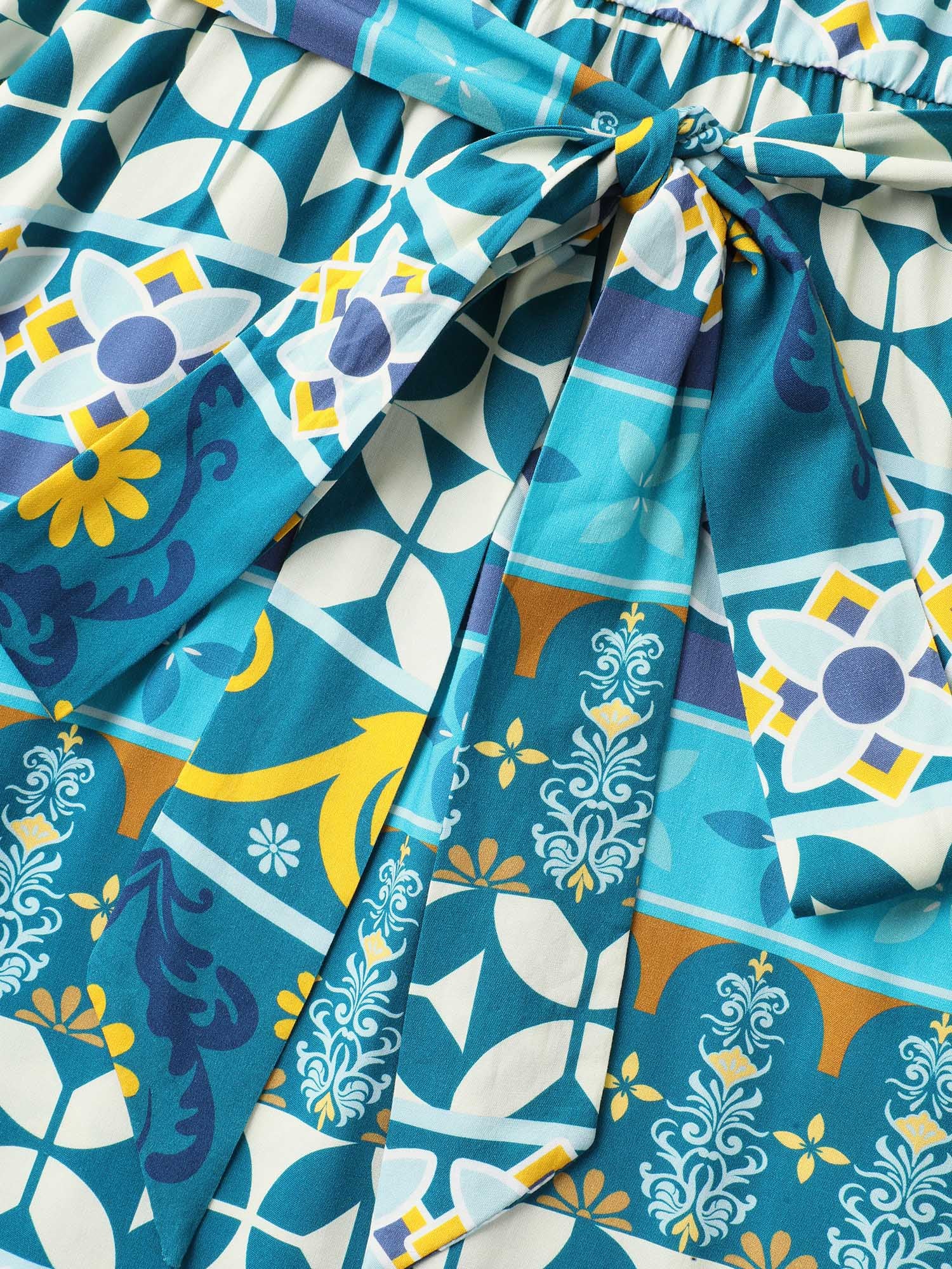 Rayon Boho Stretchy Waist Pockets Midi Dress