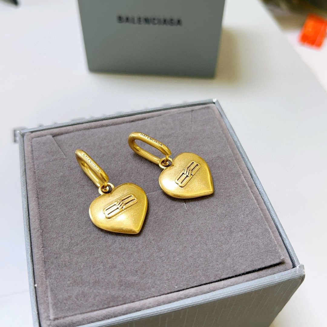 Balenciaga BB Heart Earrings