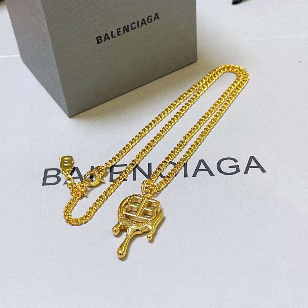 Balenciaga BB gold necklace