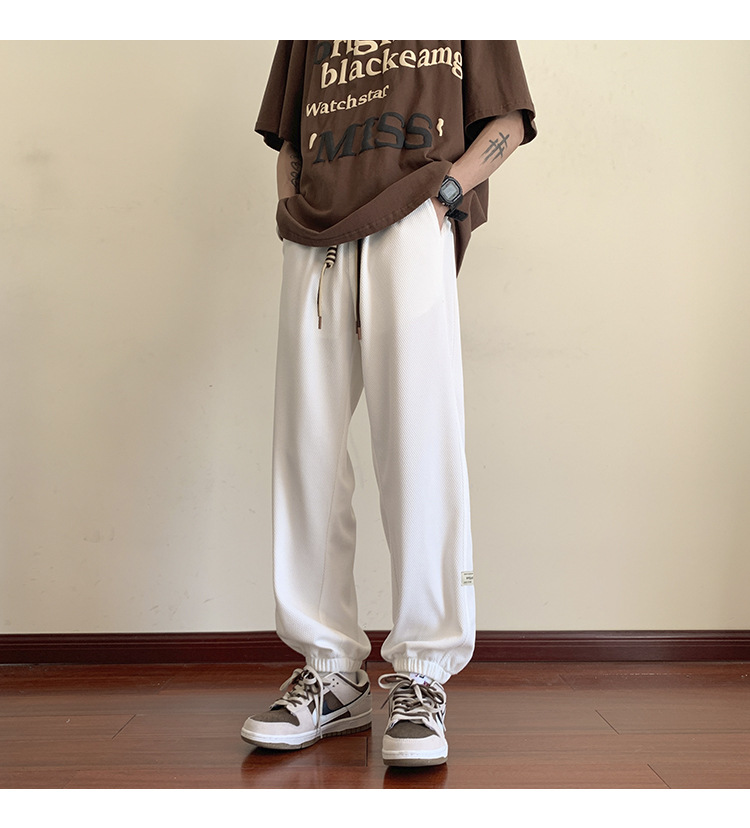 White Waffle pants Loose nine-cent hip panty size
