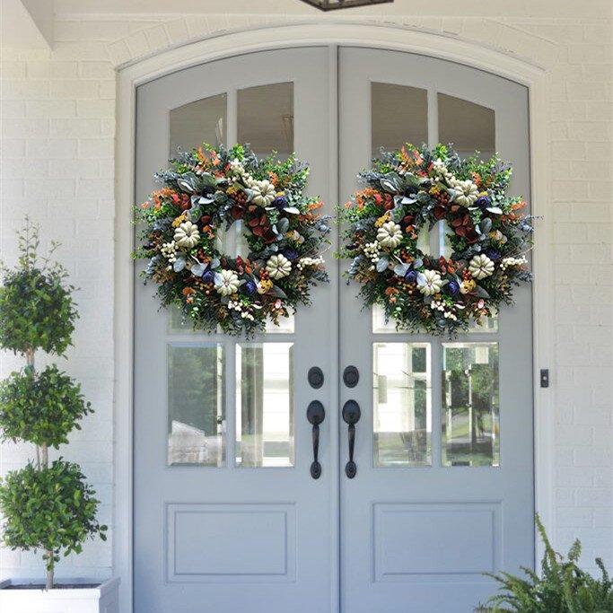 Autumn sale🎃White Pumpkins Ranunculus Wreath (48% discount)