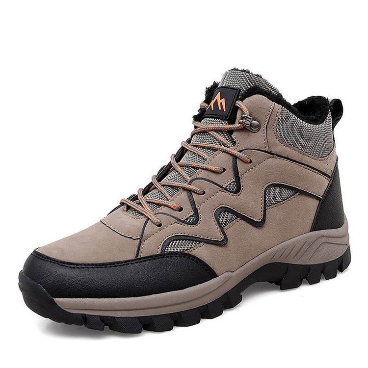 Men's High-Top Plush Outdoor Hiking Shoes