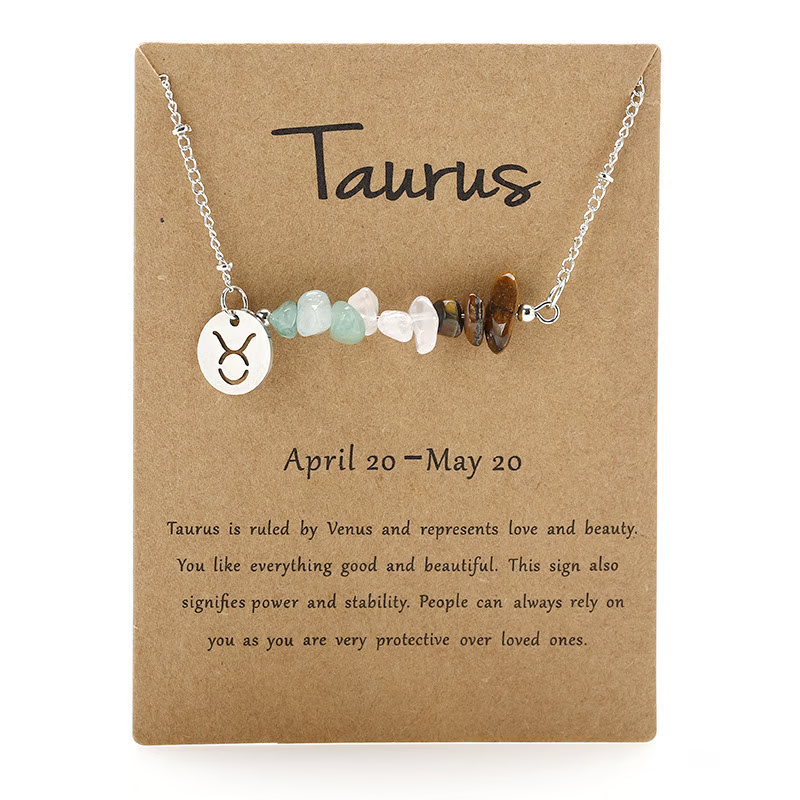 Last Day 50%OFF- Handmade Natural Stone Zodiac Sign Necklace