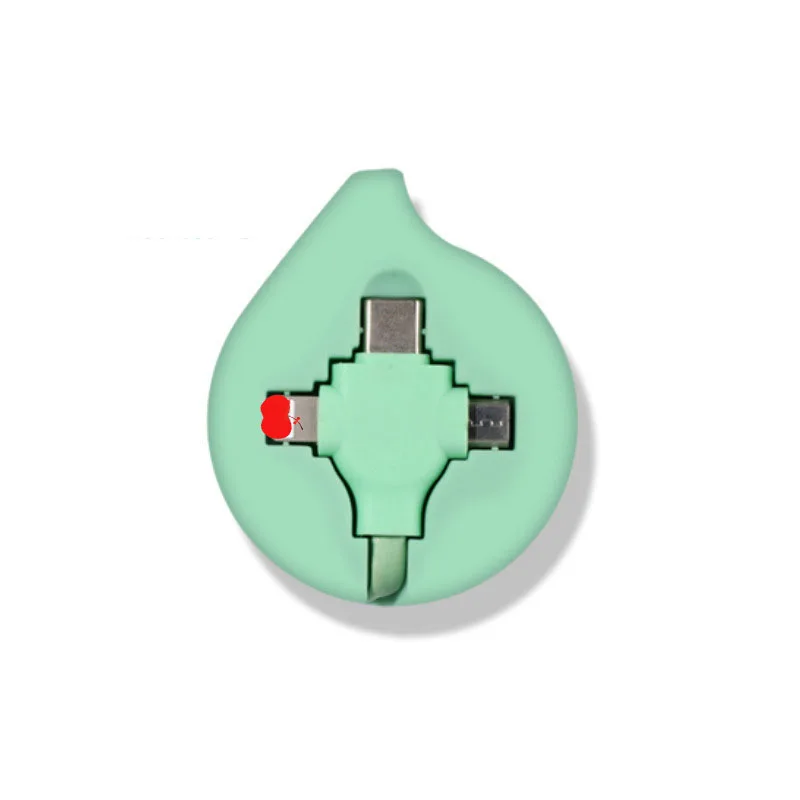 Water Drop 3-In-1 Data Cable Wholesale USB Retractable  Type C Cable Charger Fast Charging