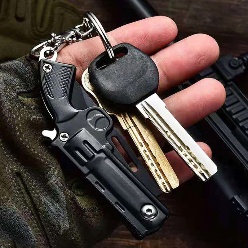Gun Shape Tactical Folding Key Chain Knife