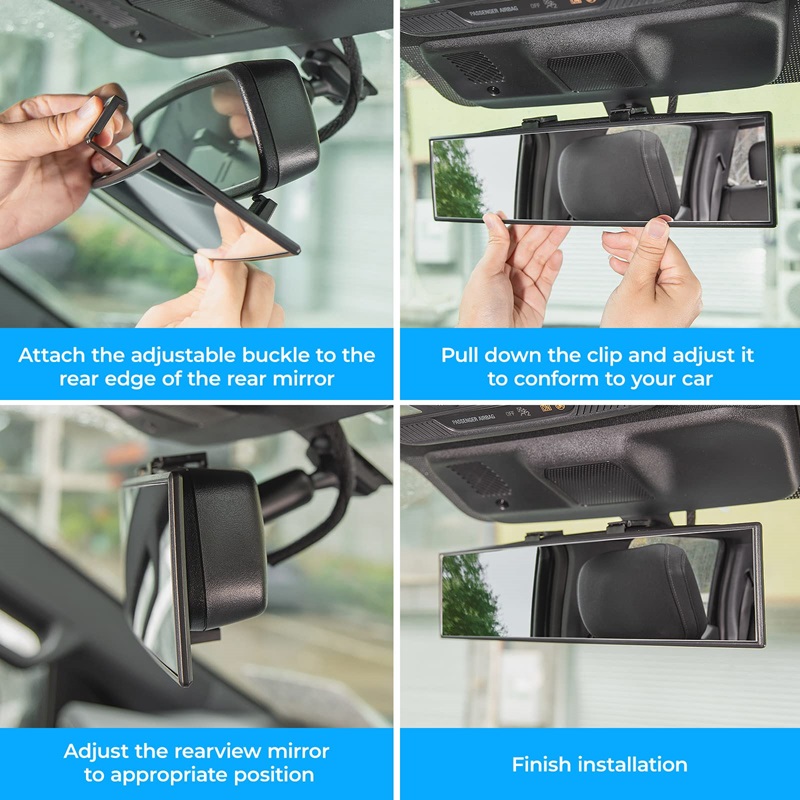 HOT SALE🔥Universal 11.81 Inch Panoramic Interior Clip-on Wide Angle Rearview Mirror