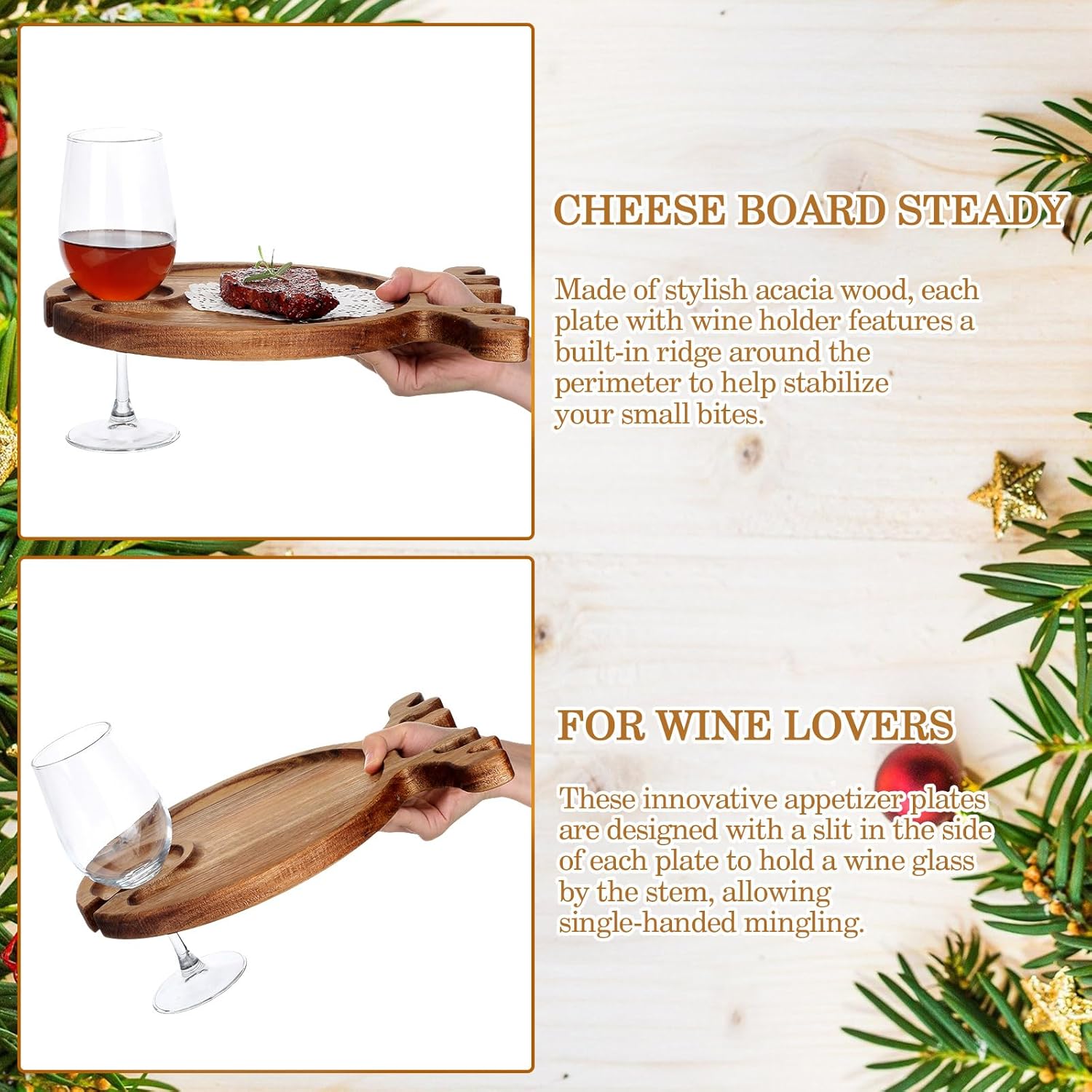 🎅2024 Christmas Promos🔥Christmas Charcuterie Boards 12 Inch Wine Appetizer Plates
