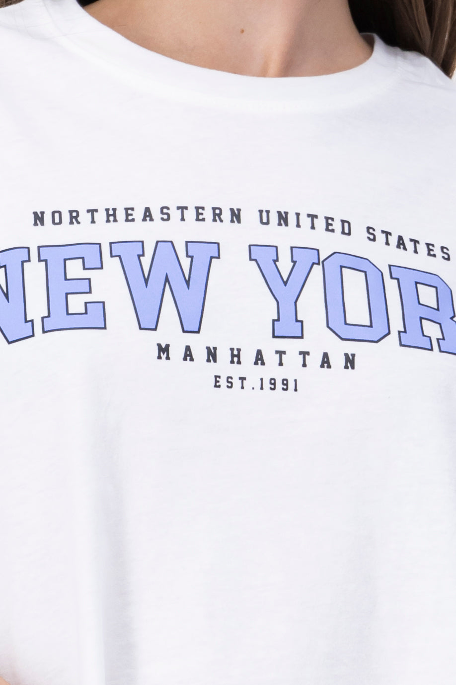 New York print crop top