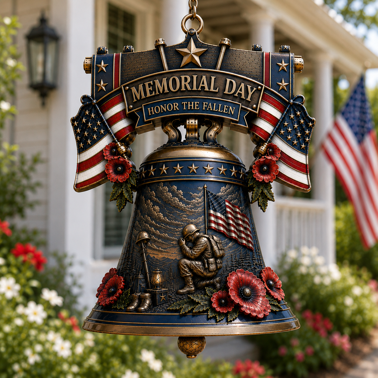 🗽Memorial Day Tribute Bell Wall Decor – Honor the Fallen