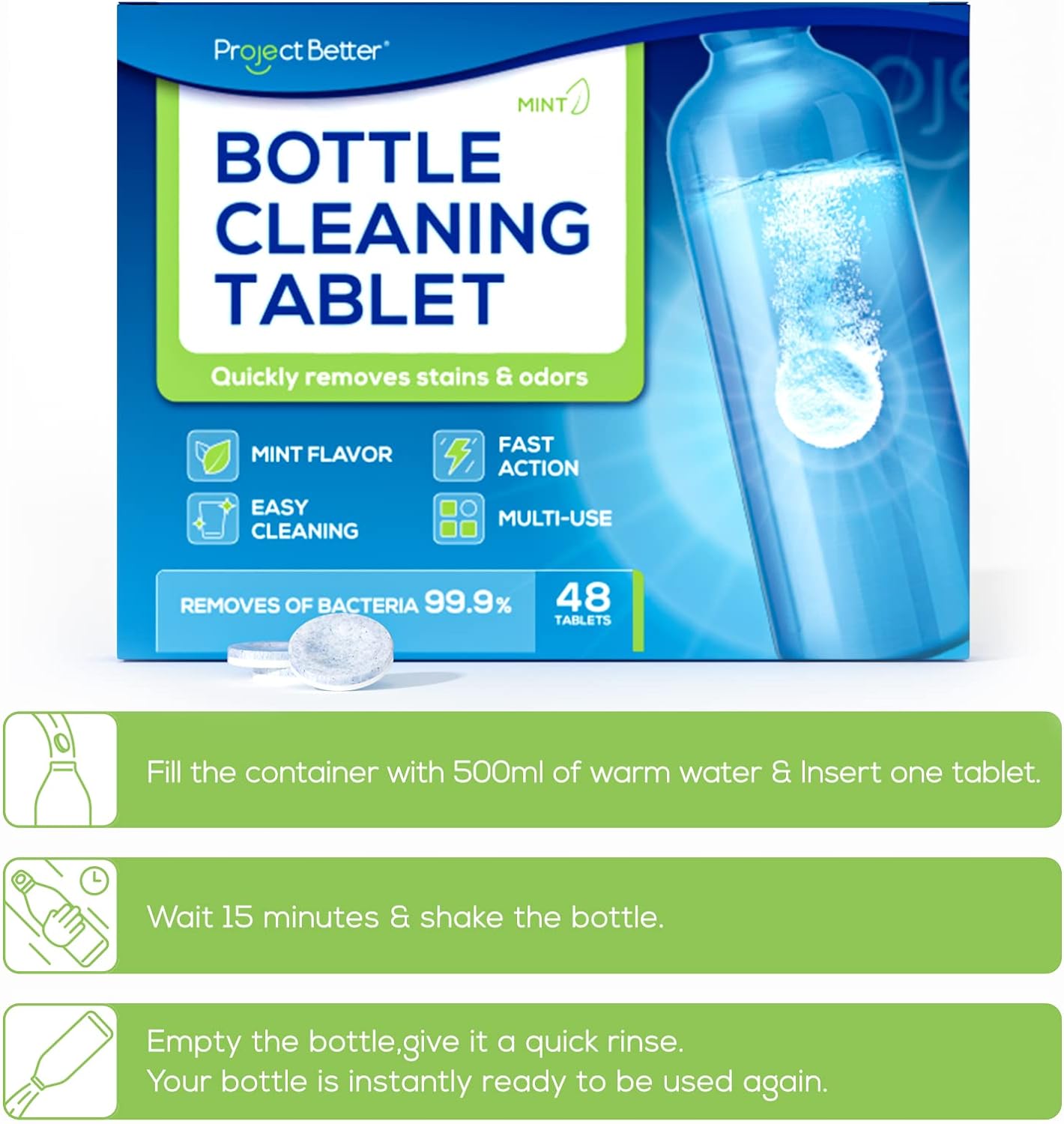 🔥Summer Sale🔥Water Bottle and Bag Cleaning Tablets