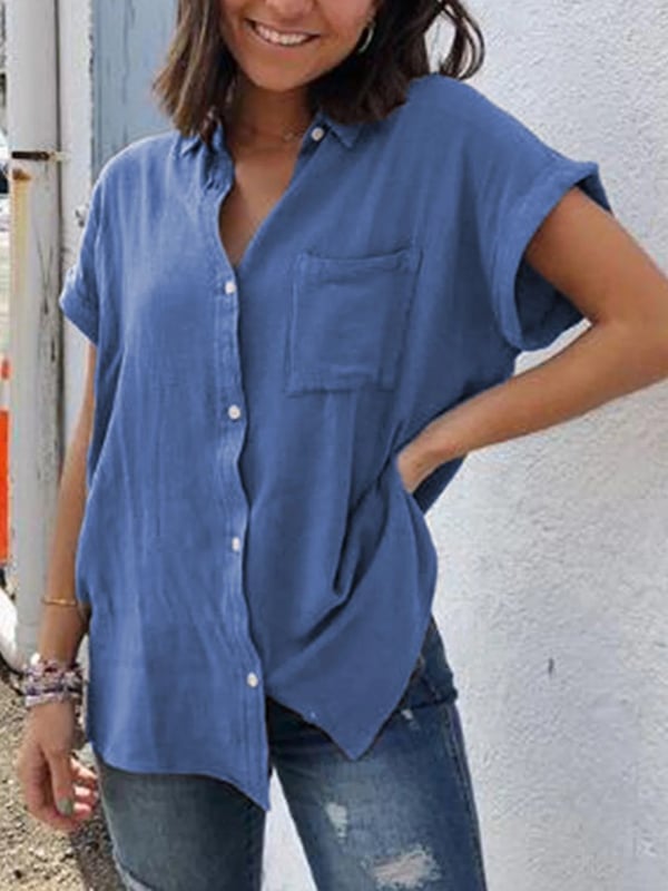 Ladies Casual Cotton Linen Shirt
