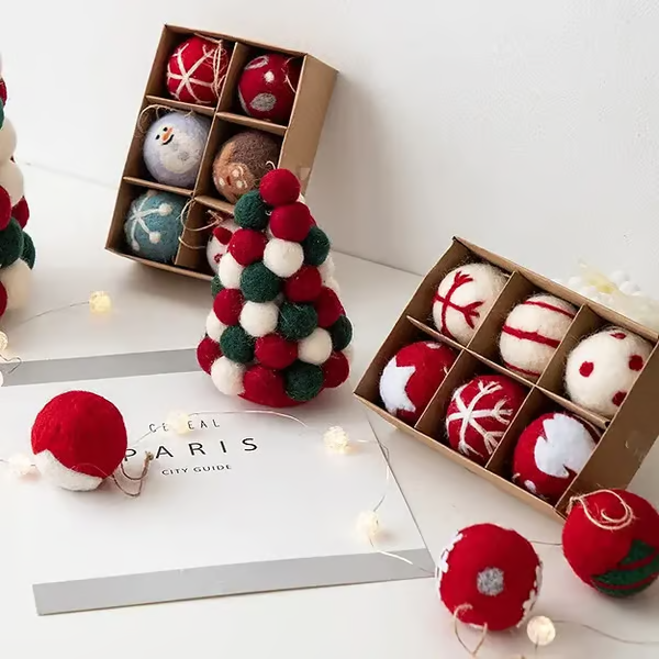 Snowflake Wool Felt Christmas Tree Baubles
