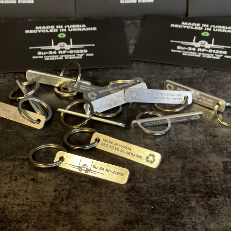 A Symbol of History - SU-34 Fighter Jet Relic Keychain