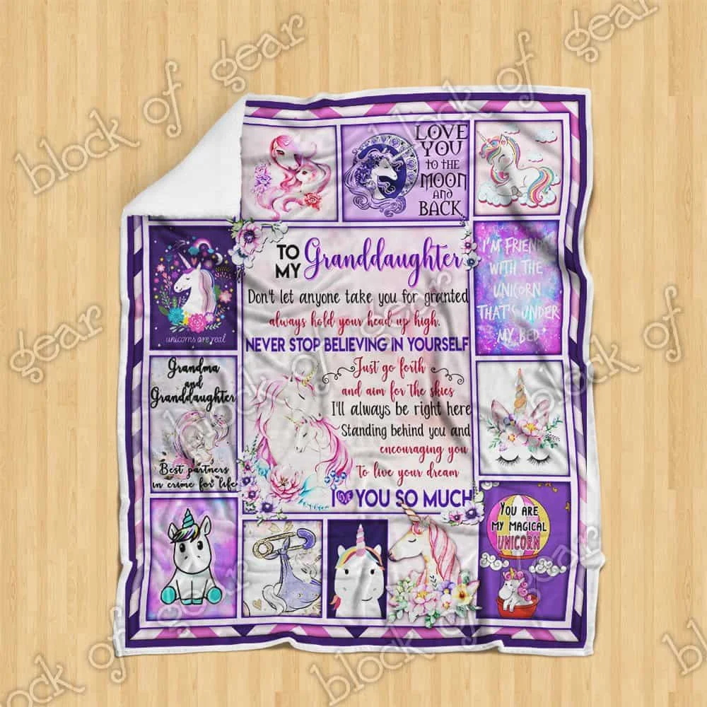 Love My Unicorn Granddaughter, Grandma Sofa Throw Blanket