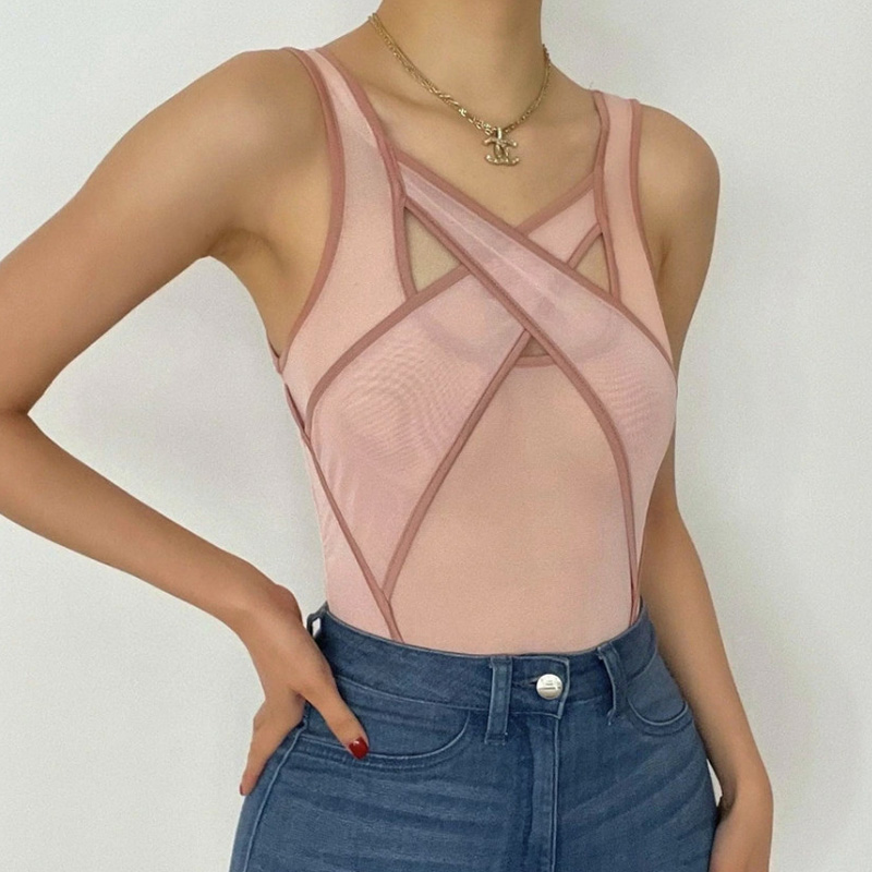See Through Hollow Out Mesh Bodysuit