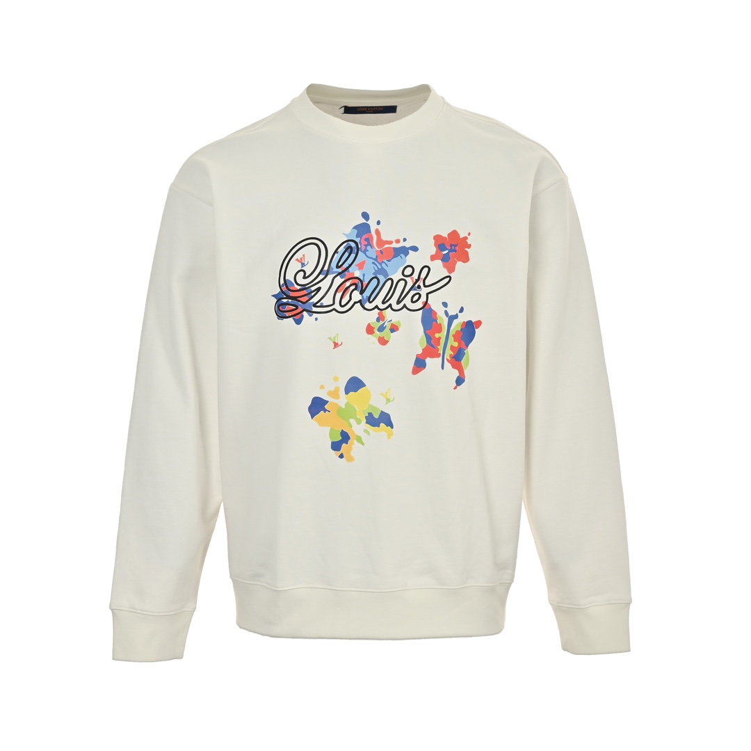 Louis Vuitton 24Fw butterfly and floral print sweatshirt