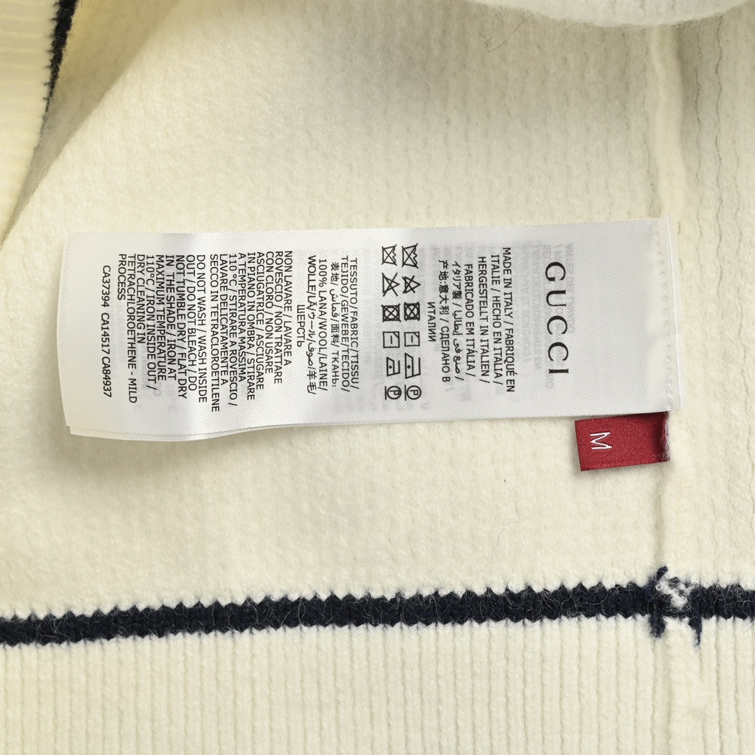 Gucci 24Fw colorblock striped cardigan with Double G embroidery