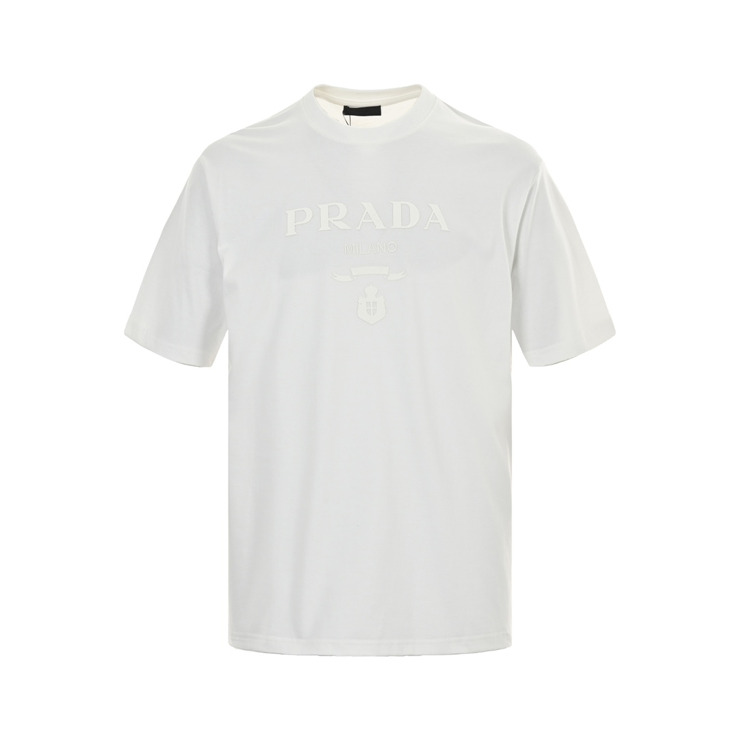 Prada 24ss embossed logo short sleeves