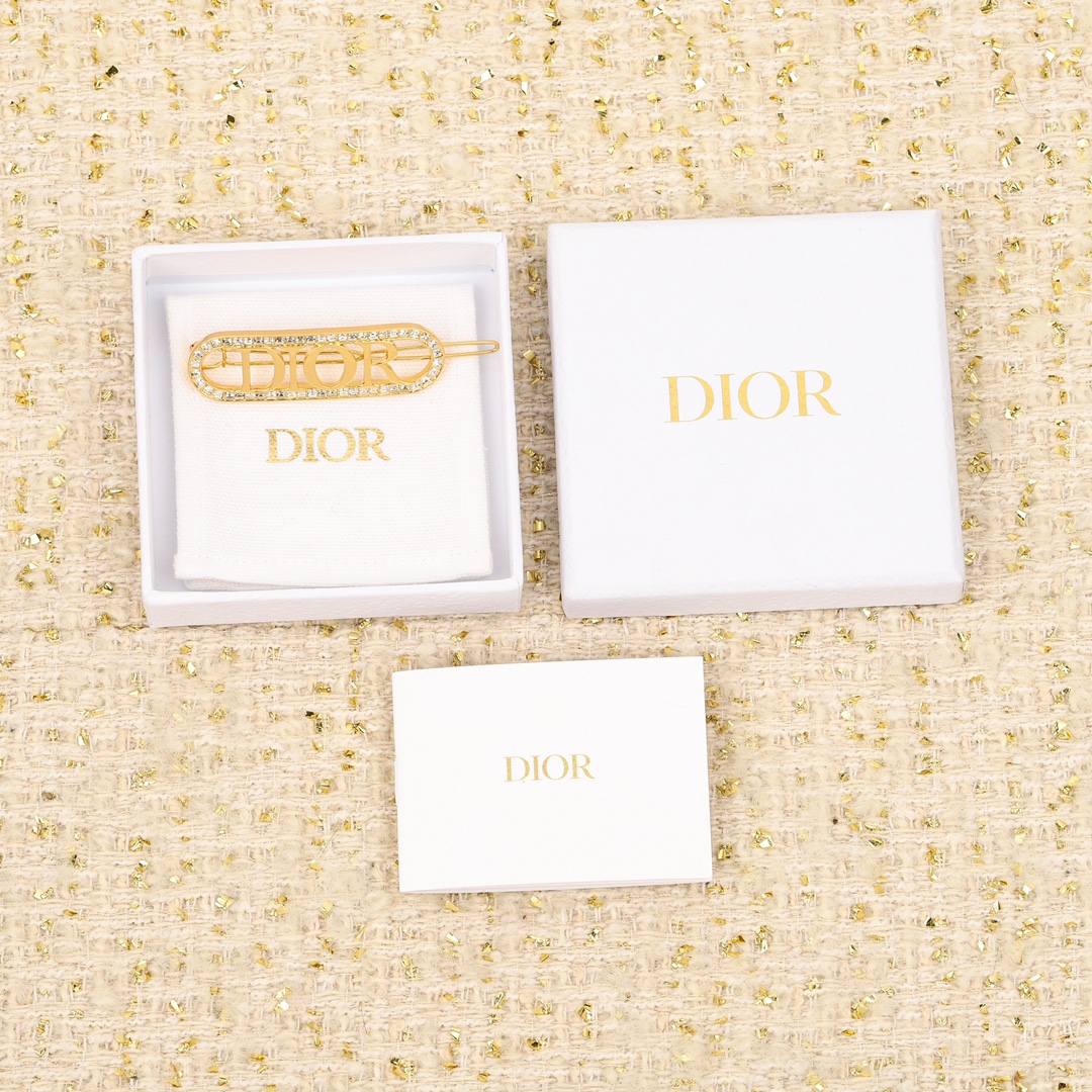 Dior letter full diamond hairpin
