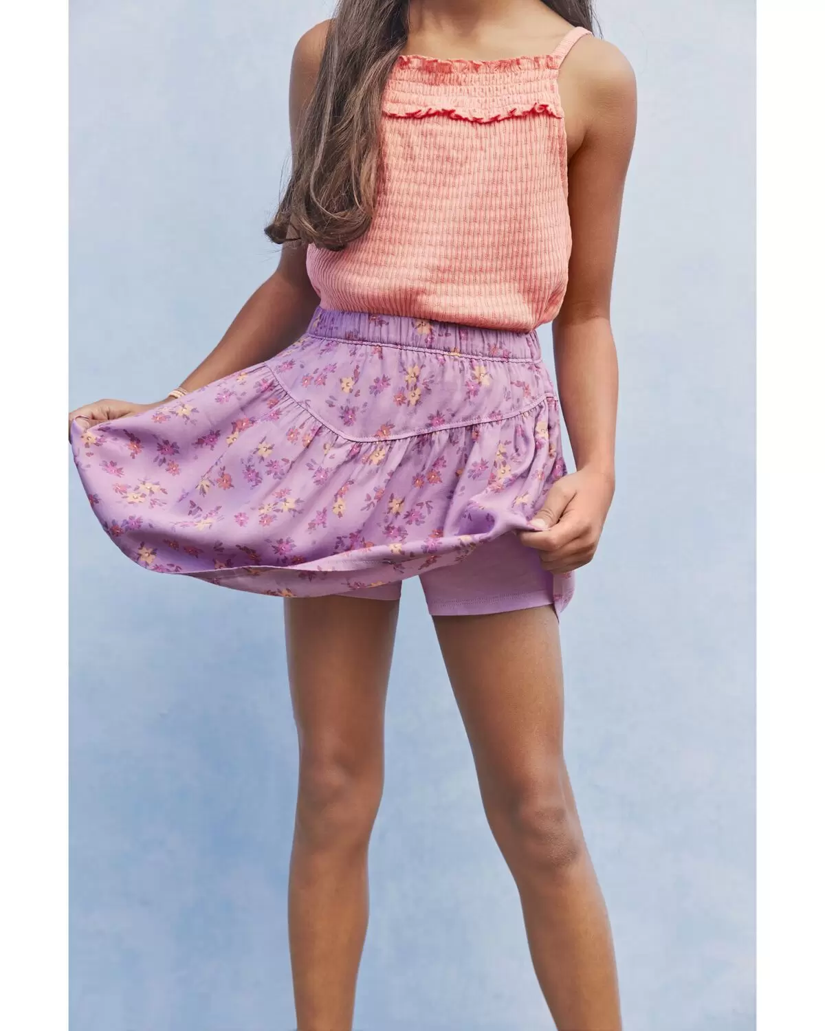 Oshkosh Kid LENZING™ ECOVERO™ Floral Print Smocked Top with Skort
