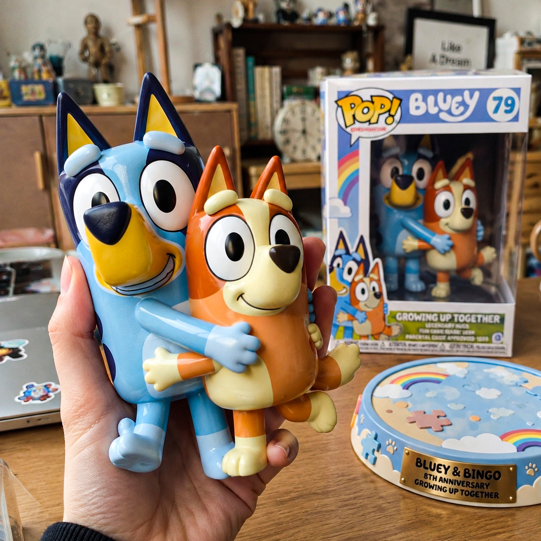 Bluey & Bingo 8th Anniversary Pop Figure – Growing Up Together