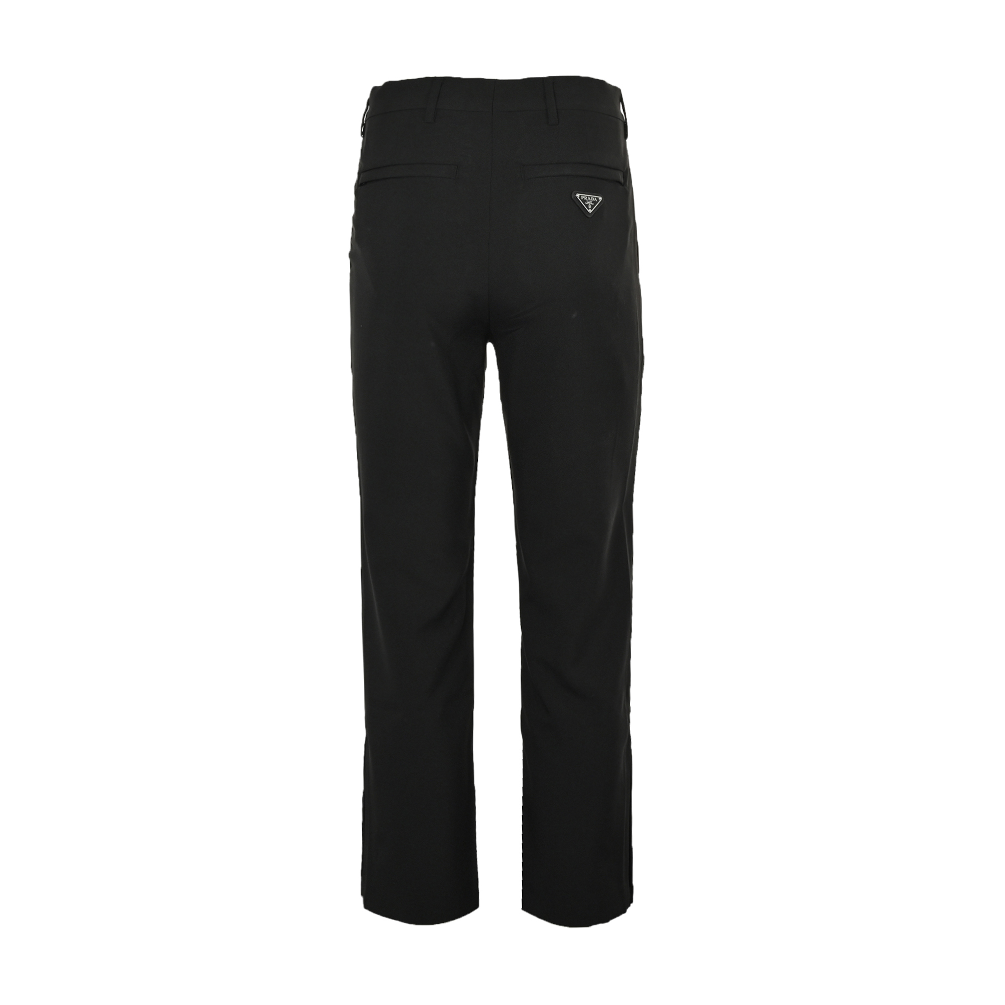 Prada 25ss back pocket triangle logo stretch trousers