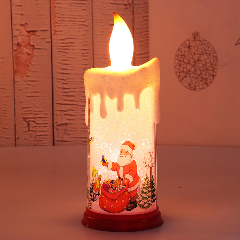 🔥🔥Christmas decoration candle lamp LED simulation flame candle Santa Claus snowman decoration night light
